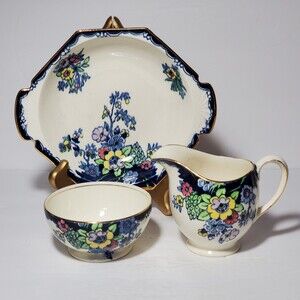 Royal Winton Grimwades Sugar Bowl, Creamer and Dish Vintage